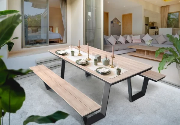 Table avec Banc 200x175 cm